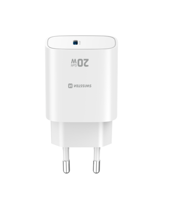 Дополнительное изображение книги «Swissten Edge Сетевое зарядное устройство USB-C GaN 20W White»