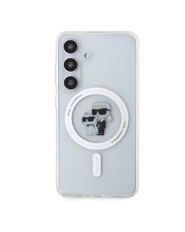 Karl Lagerfeld IML Glitter Karl and Choupette MagSafe Case Защитный чехол для Samsung Galaxy S24 / прозрачный