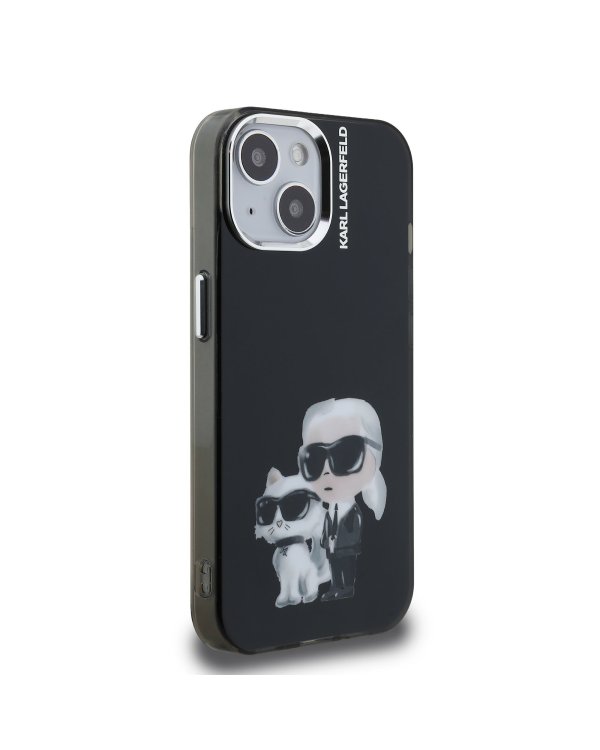 Karl Lagerfeld IML Aquarelle Karl and Choupette Защитный чехол для iPhone 15 / чёрный
