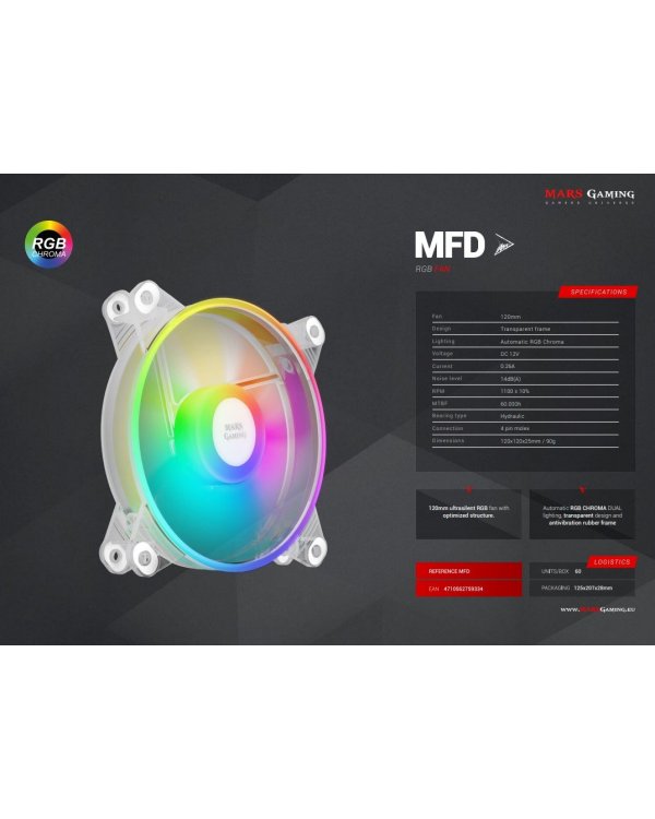Mars Gaming MFD RGB 12cm Кулер для компьютера