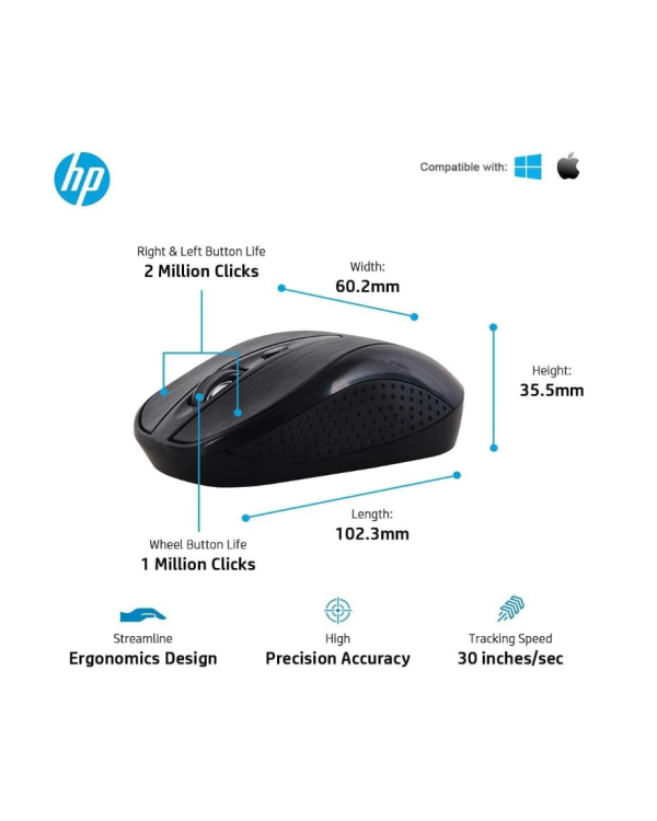 HP CS10 Беспроводная Клавиатура + Мышь USB / ENG / 1600DPI