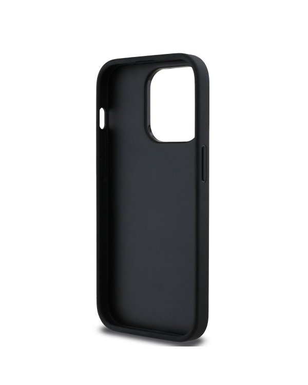 Guess PU Grained 4G Metal Logo Case Защитный чехол для iPhone 13 Pro / чёрный