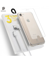 Dux Ducis 3 in 1 Set / Силиконовый чехол 0.3 mm / Защитное стекло 9H / Micro USB Кабель 90 cm / Для Samsung J330 Galaxy J3 (2017)