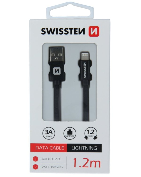 Swissten Textile Fast Charge 3A Lightning Кабель Для Зарядки и Переноса Данных 1.2m