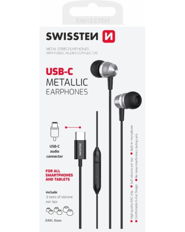 Дополнительное изображение книги «Swissten Metallic USB-C Наушники»