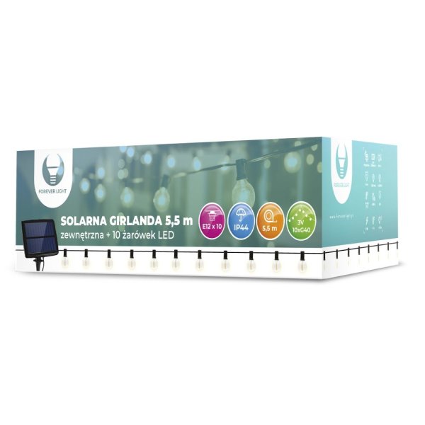Forever Garland 10 LED ламп накаливания прозрачная 3.7V / 0.5W / 2200mAh / 5.5m