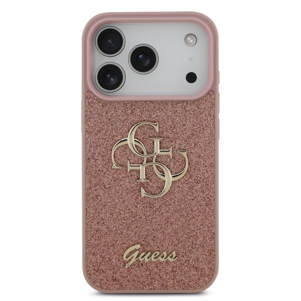 Обложка книги «Guess PU Fixed Glitter 4G Metal Logo Case Чехол для Apple iPhone 17 Pro»