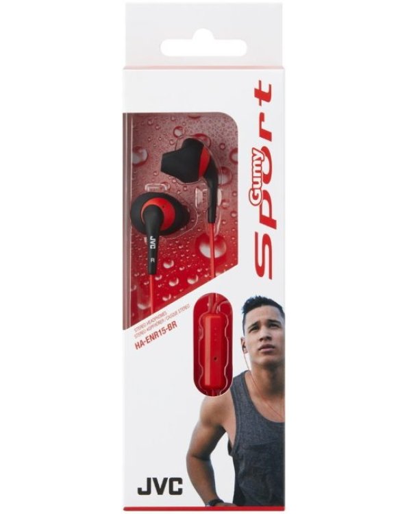 Дополнительное изображение книги «JVC HA-ENR15-BR-E Gumy Sport Hаушники с пультом и микрофоном черный»