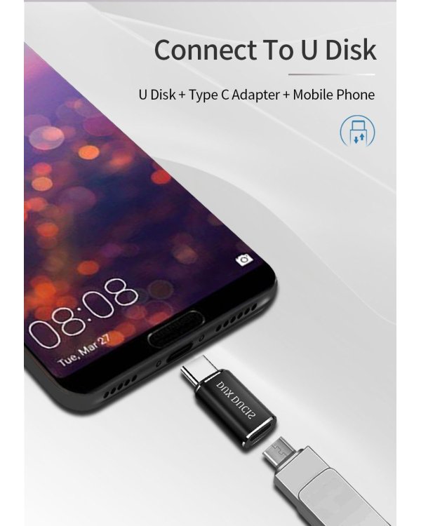 Dux Ducis Универсальный Адаптер Micro USB к USB Type-C Подключение Black (EU Blister)