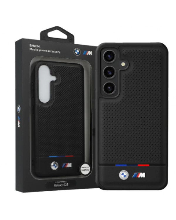BMW Leather Tricolor Stripe with MagSafe Чехол для Samsung Galaxy S25
