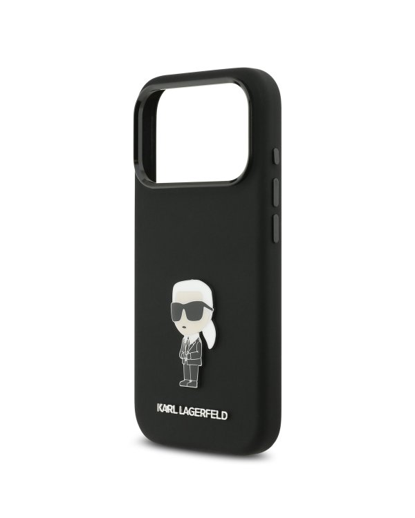 Дополнительное изображение книги «Karl Lagerfeld Liquid Silicone Metal Ikonik Case Защитный чехол для iPhone 17 Pro / чёрный»