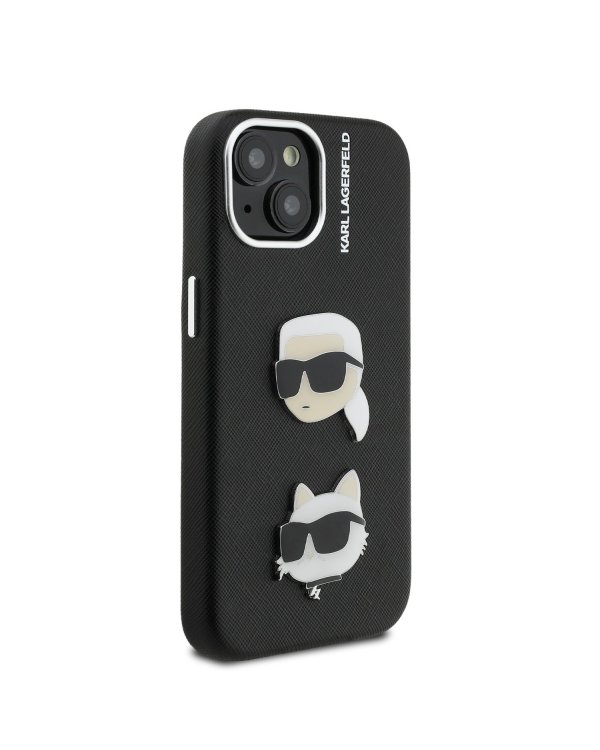 Karl Lagerfeld Grained PU K&CH Heads Case Чехол для Apple iPhone 15