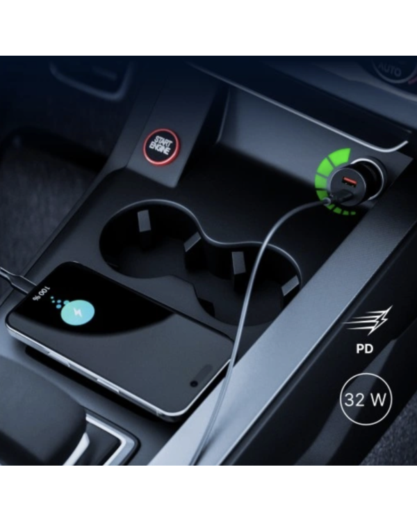 Qualo QRLS-AC-01-32 USB / USB-C Зарядное устройство для автомобиля 32W