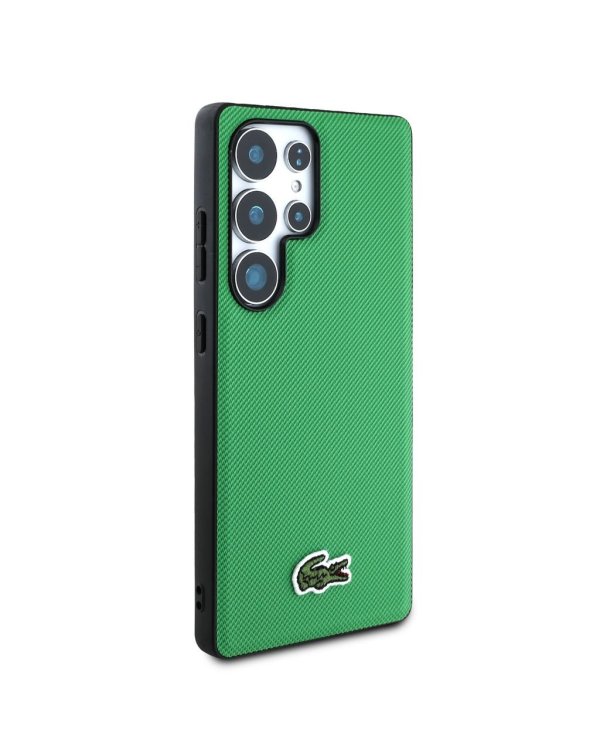 Lacoste Iconic Petit Pique Woven Logo MagSafe Case Чехол для Samsung Galaxy S25 Ultra