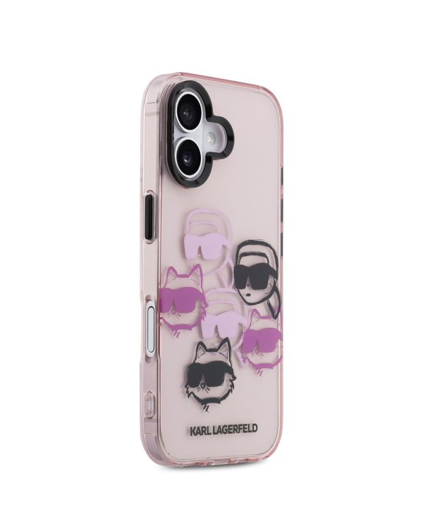Karl Lagerfeld IML Multi K&CH Heads Case Защитный чехол для iPhone 17 / розовый