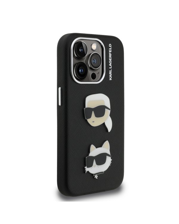 Karl Lagerfeld Grained PU K&CH Heads Case Чехол для Apple iPhone 15 Pro Max