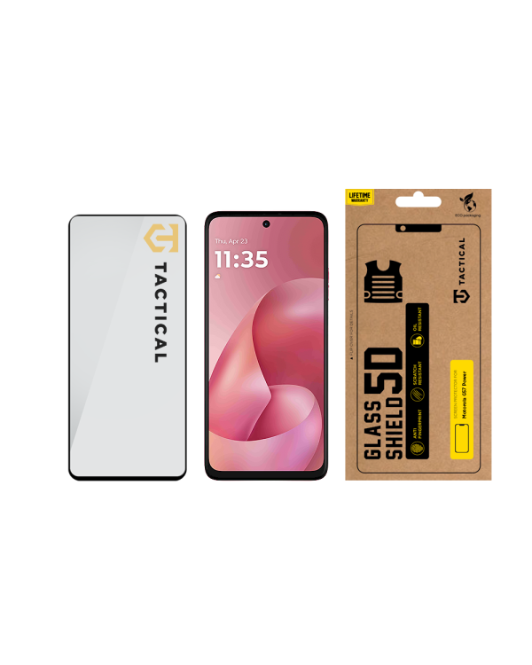 Tactical Glass Shield 5D Защитное стекло для Motorola Moto G57 Power / чёрный