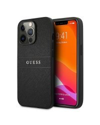 Guess GUHCP13XPSASBBK Saffiano Stripe Back Case Чехол для Apple iPhone 13 Pro Max Черный