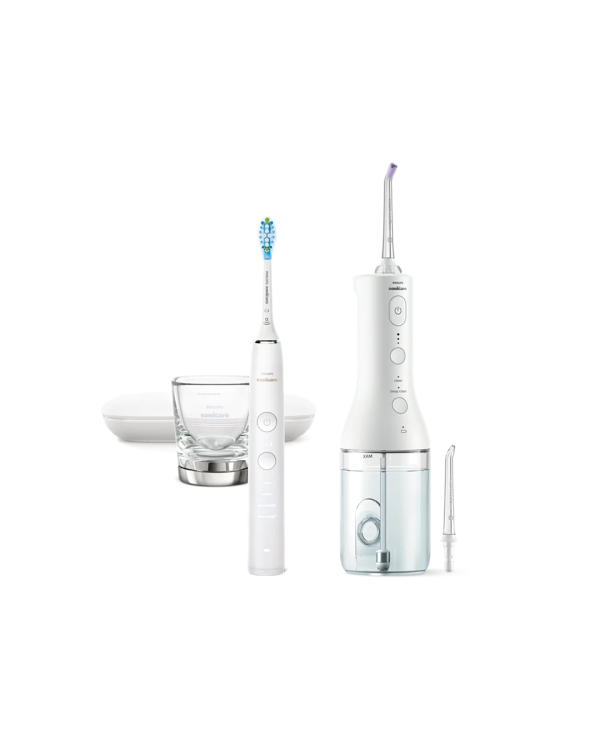Philips Sonicare Cordless Power Flosser DiamondClean 9000 Набор из электрической зубной щетки и ирригатора