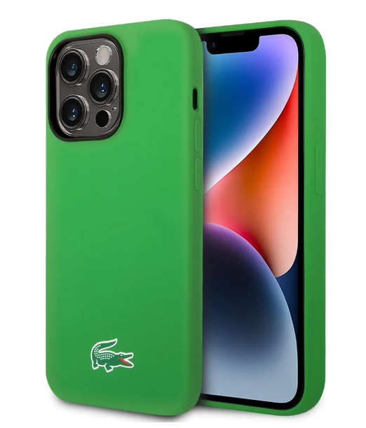 Lacoste Liquid Silicone Microfiber Croc Logo MagSafe Case Чехол для Apple iPhone 14