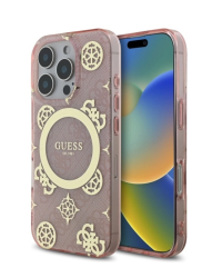 Guess IML Peony On 4G Background MagSafe Защитный Чехол для Apple iPhone 16 Pro