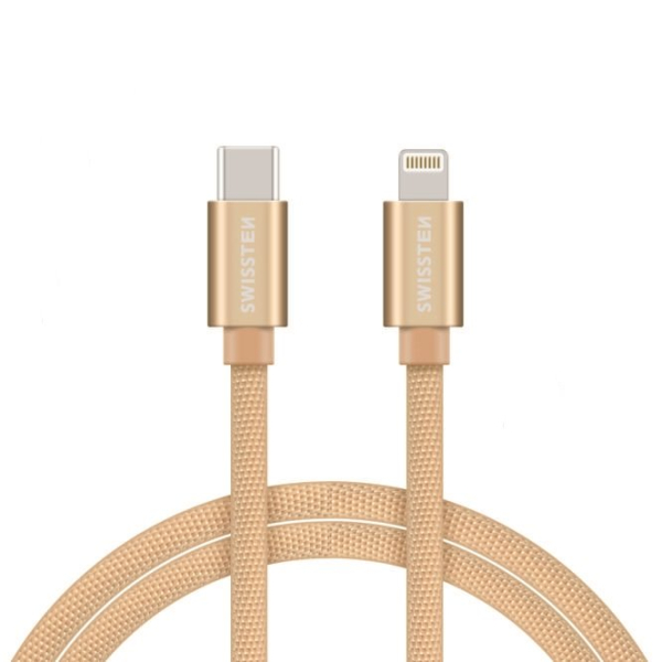 Swissten Textile USB-C To Lightning Кабель Для Зарядки и Переноса Данных Fast Charge / 3A / 1.2m