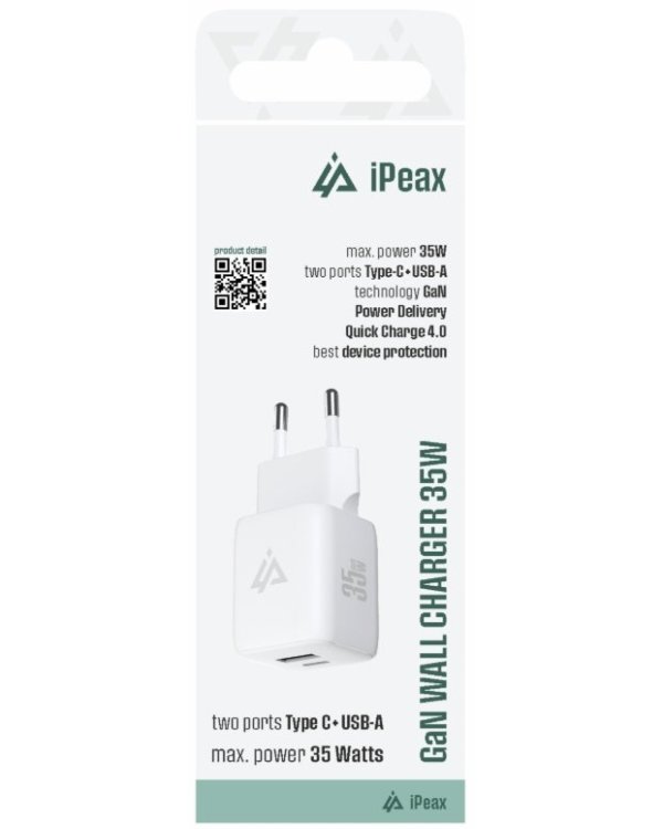 iPeax GaN USB-C / USB 3арядное устройство 35W