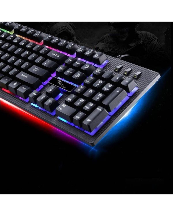 RoGer G20 Игровая клавиатура с проводом и LED подстветкой / USB / Черная (ENG)