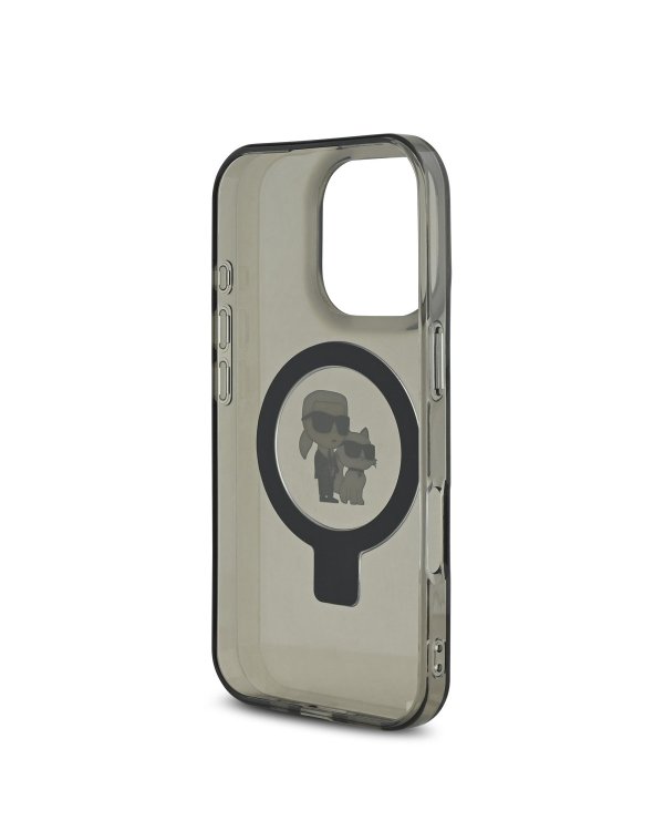 Karl Lagerfeld Ringstand Karl and Choupette MagSafe Защитный чехол для iPhone 16 Pro Max / чёрный