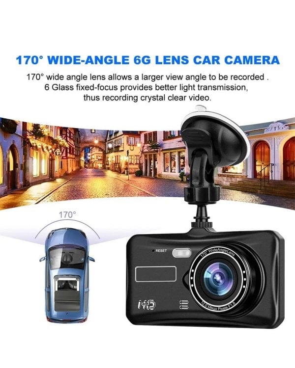 RoGer 2in1 DVR3 Автомобильный видеорегистратор и камера заднего вида / Full HD / 170' / G-Sensor / MicroSD / LCD 4''