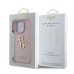 Guess PU Grained 4G Metal Logo Case Защитный чехол для iPhone 15 Pro / розовый