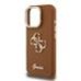 Guess PU Grained 4G Logo Stand Camera Frame Case Защитный чехол для iPhone 15 Pro / коричневый