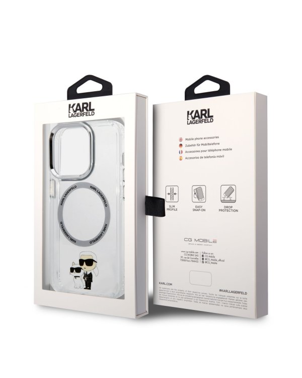 Karl Lagerfeld IML Karl and Choupette MagSafe Case Защитный чехол для iPhone 13 Pro / прозрачный