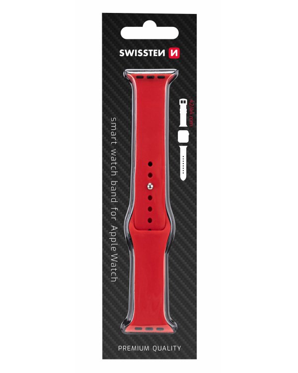 Swissten Cиликоновый Pемешок для Apple Watch 1/2/3/4/5/6 / SE / 42 мм / 44 мм