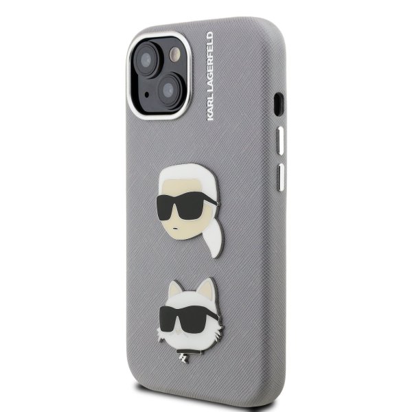 Karl Lagerfeld Grained PU K&CH Heads Case Чехол для Apple iPhone 15