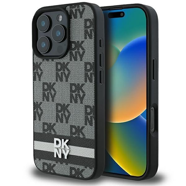 DKNY Checkered Pattern & Printed Stripes Защитный Чехол для Apple iPhone 16 Pro Max