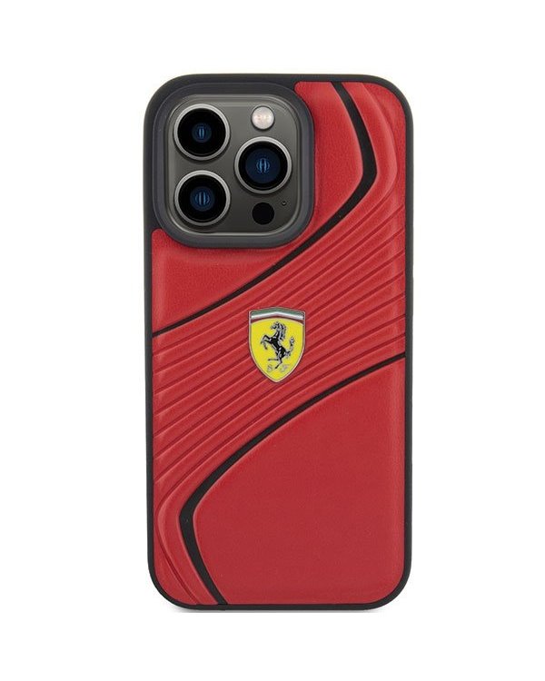 Ferrari Twist Metal Logo Back Case Защитный Чехол для Apple iPhone 15 Pro