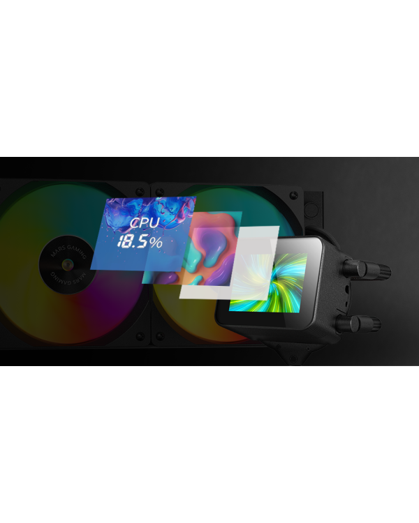 Mars Gaming MLVISION240 Liquid Cooling System with 360º LCD / TDP up to 500W