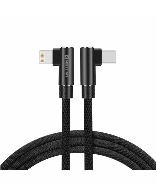 Swissten Плетеный L Типа Универсальный Quick Charge 3.1 USB-C на Lightning Кабель данных 1.2 m