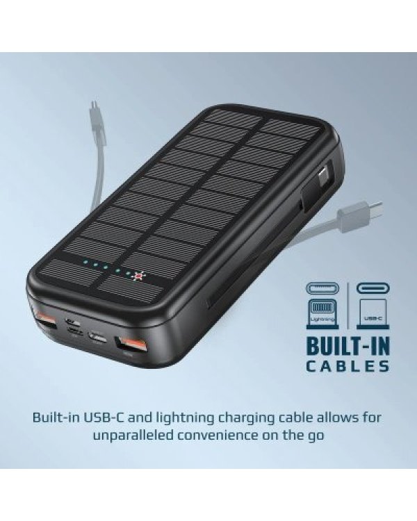 Дополнительное изображение книги «PROMATE SolarTank-20PDCi EcoLight™ Solar Переносная зарядная батарея 20000 mAh / QC3.0 / PD20W / Lightning / microUSB»