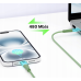 Qualo QTCN-CL-04 Transparent Nylon Kабель USB-C - Lightning / 12W / 1.5m / зеленый