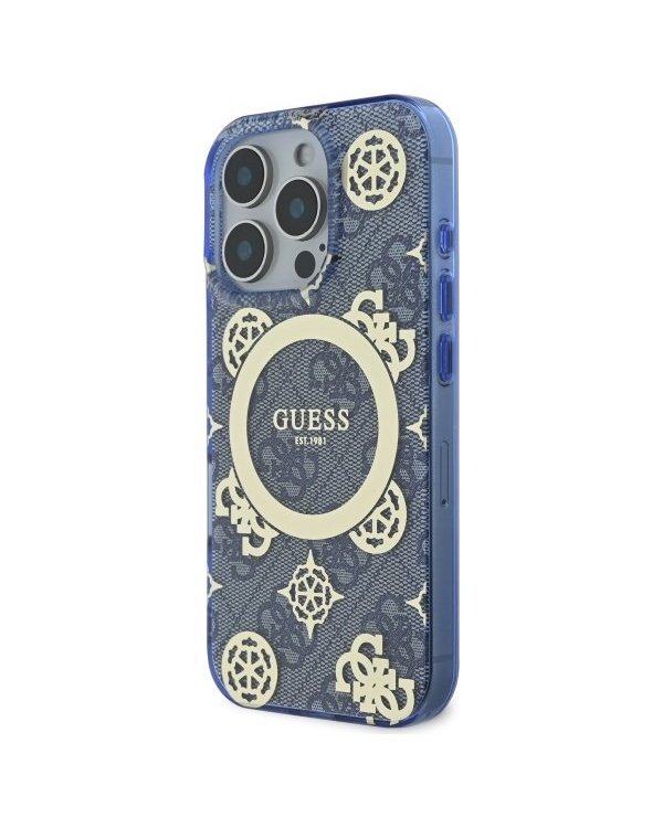 Guess IML Peony On 4G Background MagSafe Защитный Чехол для Apple iPhone 16 Pro Max