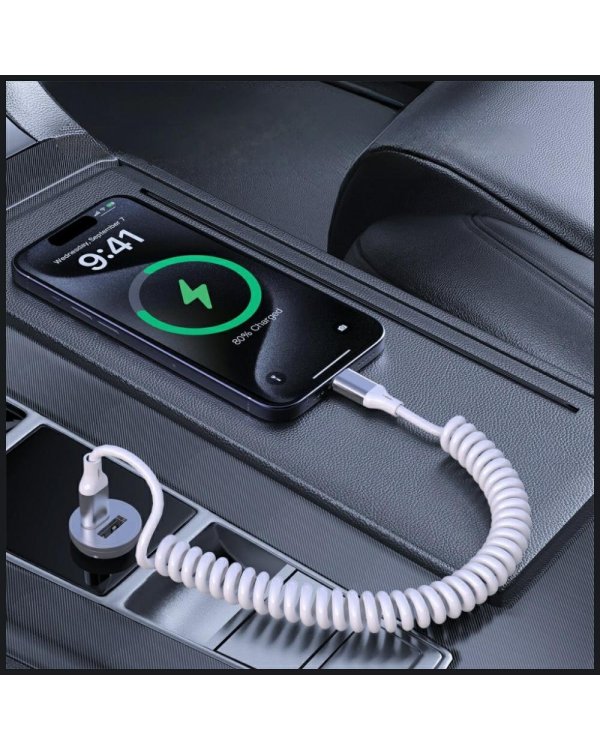 4smarts USB-C Спиральный кабель для передачи данных и зарядки 1.35m / 240W / белый