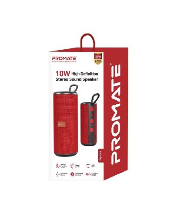Promate Pylon Bluetooth 5.0 Портативная Колонка Kраснaя
