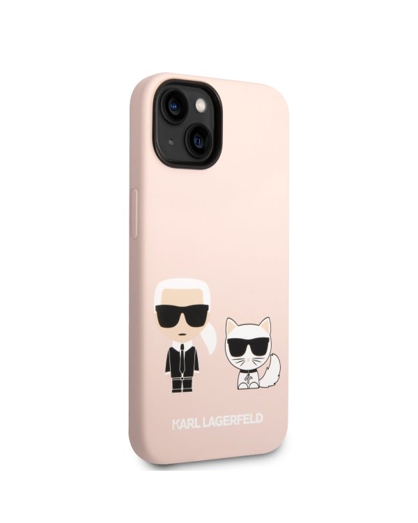 Karl Lagerfeld MagSafe Compatible Liquid Silicone Karl and Choupette Case Защитный чехол для iPhone 14 Plus / розовый