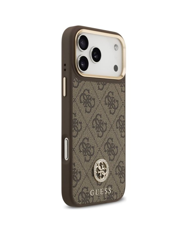 Guess 4G Strass Logo & Big Strap Metal Buttons MagSafe Case Защитный Чехол для Apple iPhone 17 Pro Max
