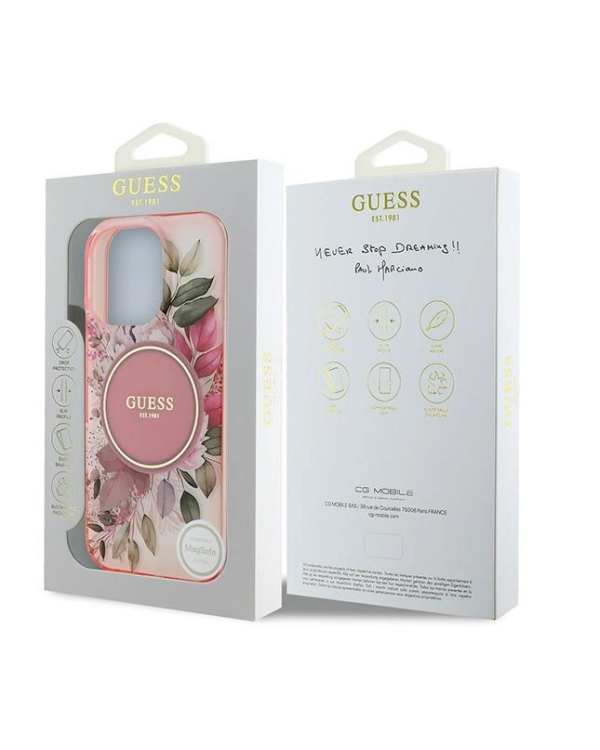 Guess IML Flower & Tonal Circle MagSafe Защитный Чехол для Apple iPhone 16 Pro