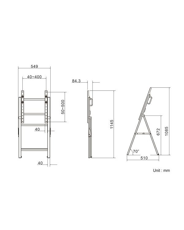 Multibrackets MB-5280 ТВ стойка до 65" / 50kg