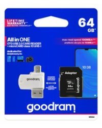 Goodram MicroSD class 10 UHS I 64GB Карта памяти + Картридер