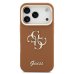 Guess PU Grained 4G Logo Stand Camera Frame Case Защитный чехол для iPhone 17 Pro / коричневый